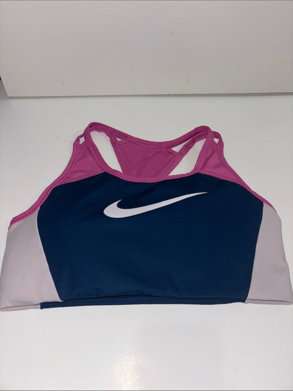Nike Women's Navy, Pink and Light Gray sport Bra